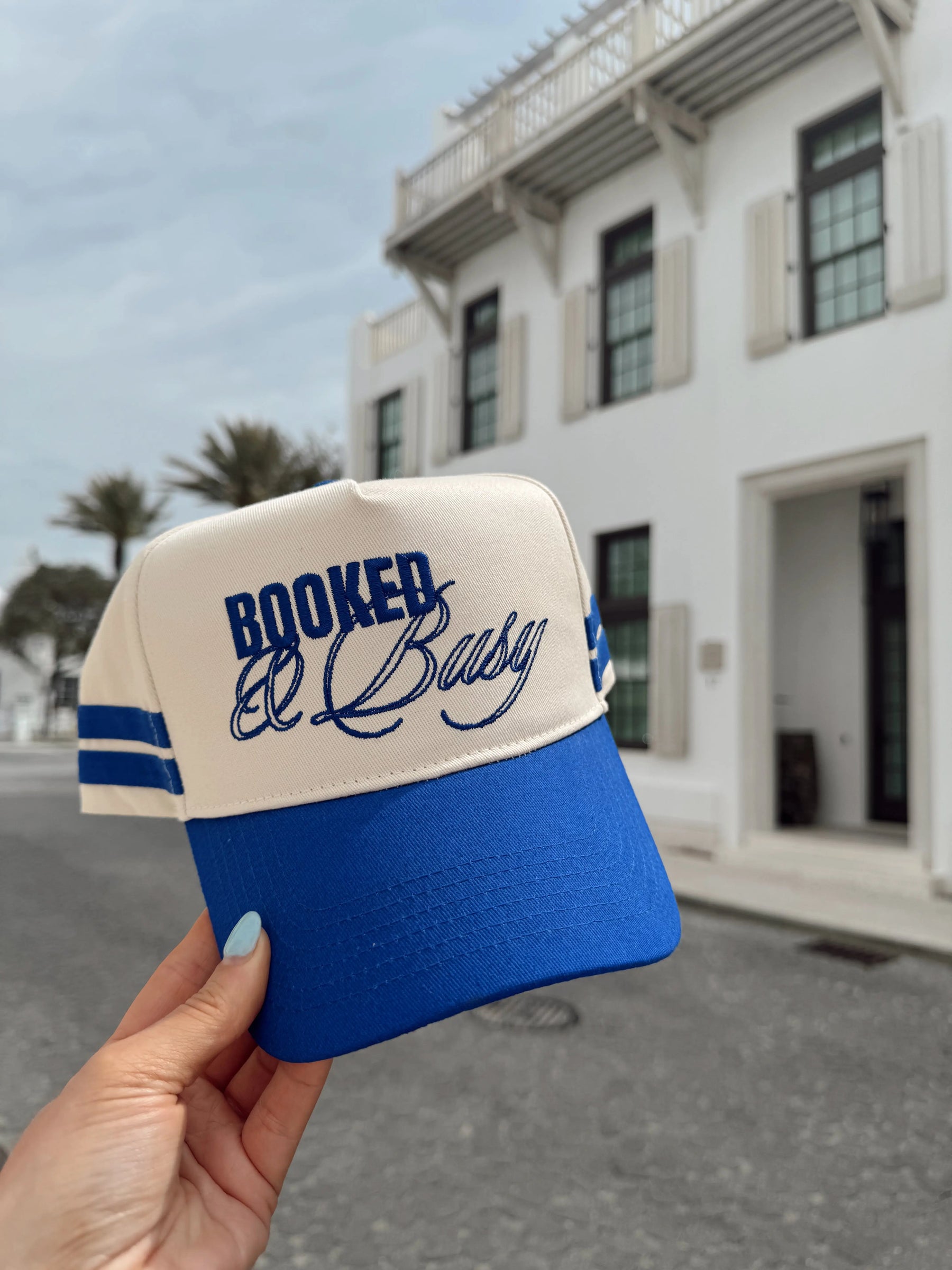 Booked and Busy - Royal Blue Vintage Trucker Hat KenzKustomz