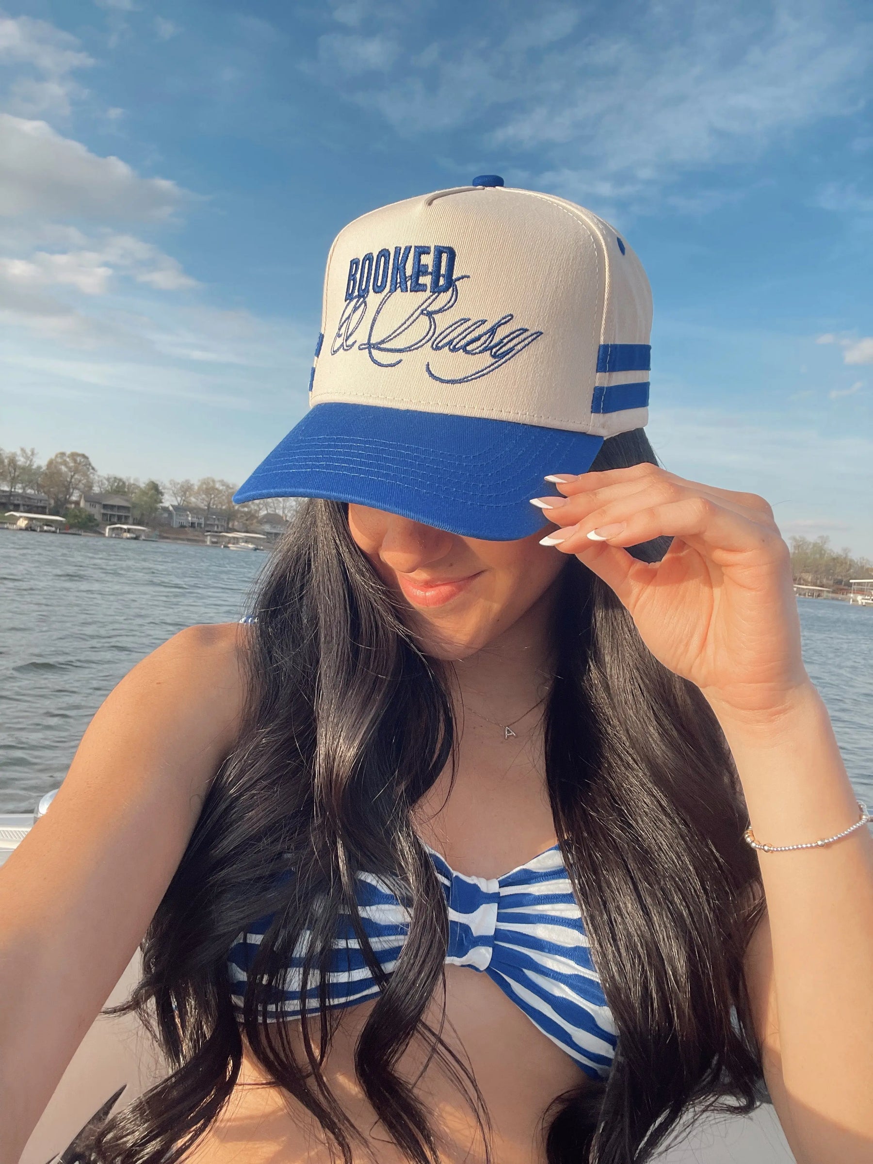 Booked and Busy - Royal Blue Vintage Trucker Hat KenzKustomz