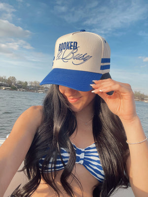 Booked and Busy - Royal Blue Vintage Trucker Hat KenzKustomz
