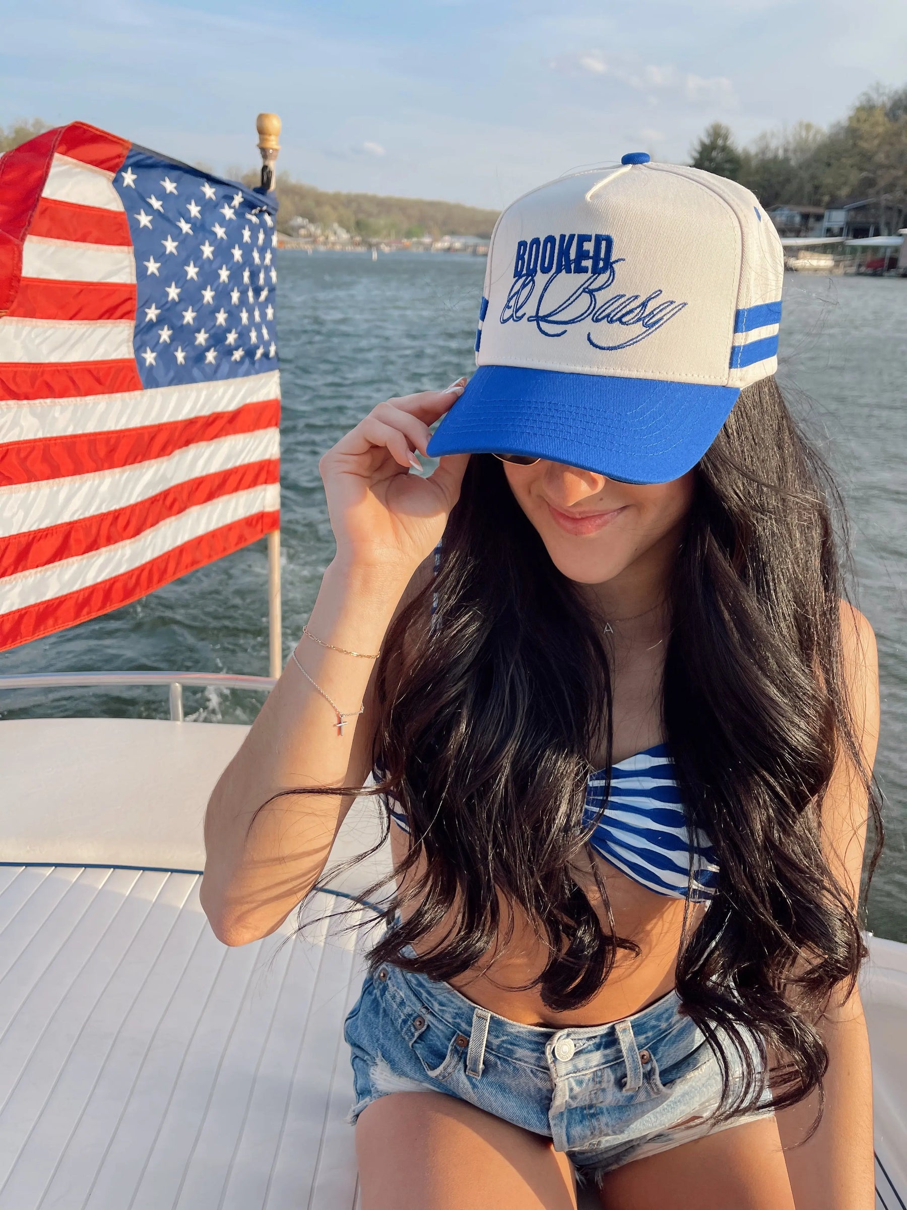 Booked and Busy - Royal Blue Vintage Trucker Hat KenzKustomz