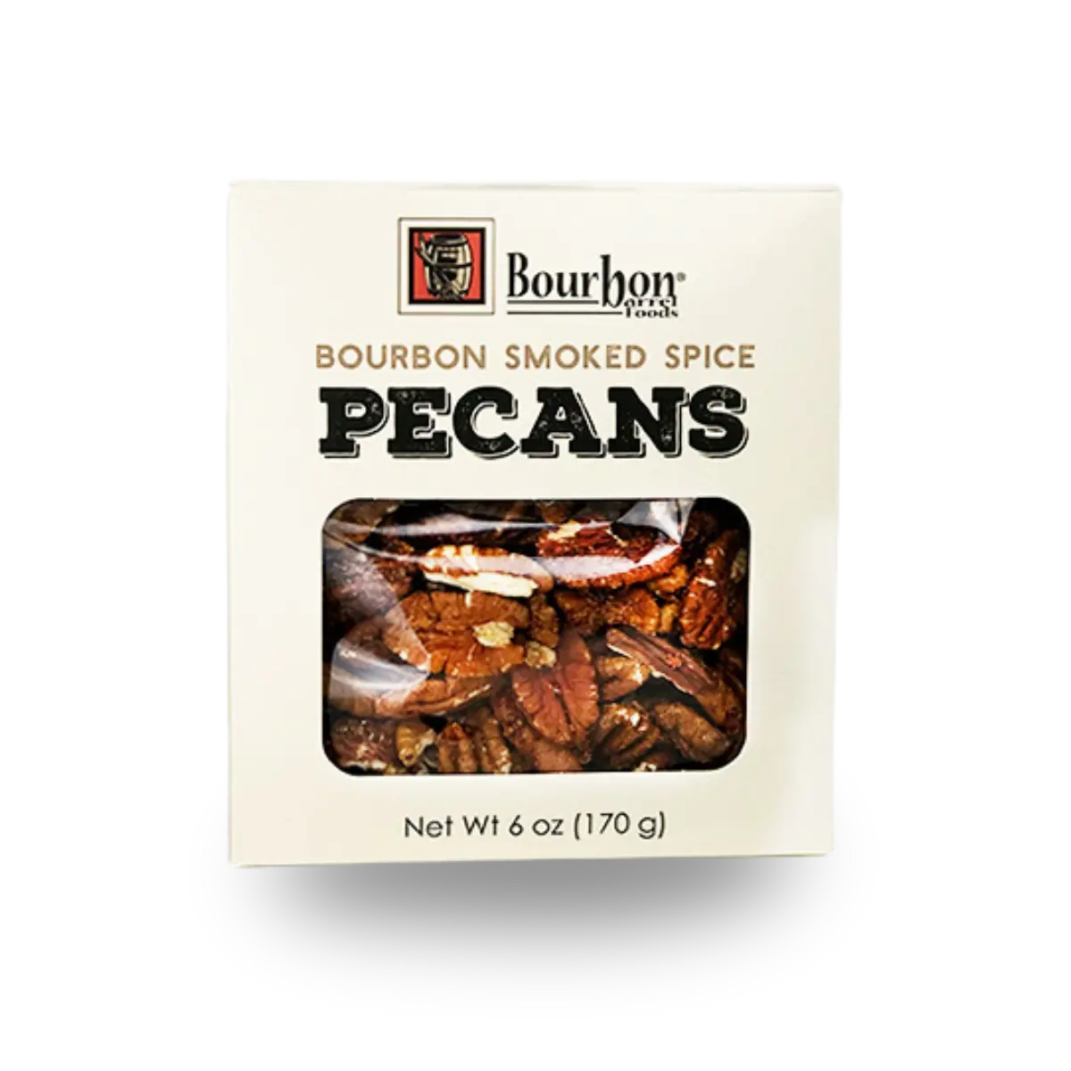 Bourbon Smoked Pecans box from Bourbon Barrel Foods for snacks and gifts