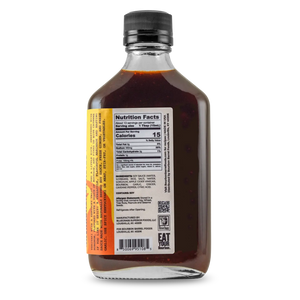 Bourbon Barrel Foods Hot and Spicy Kentuckyaki sauce bottle with nutrition label