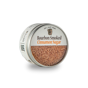 Bourbon Smoked Cinnamon Sugar tin for coffee, toast, desserts, and baking