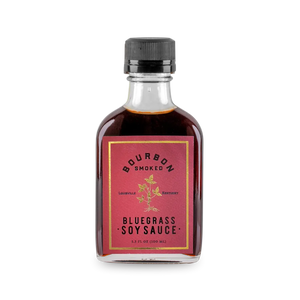 Bourbon Smoked Soy Sauce bottle for stir fry, marinades, and glazes