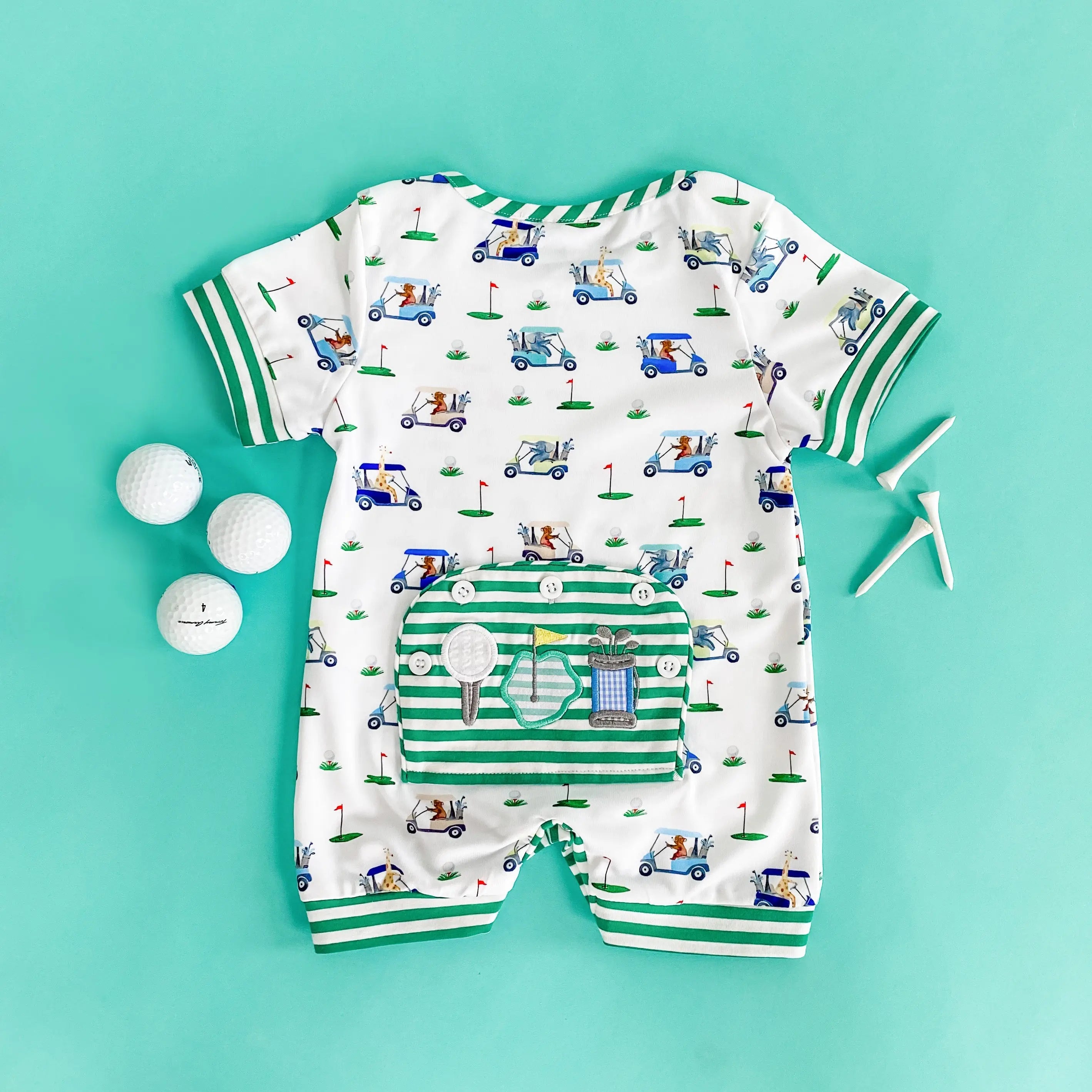 Boys Fairway Shortie Golf Romper Seven Lantern Lane