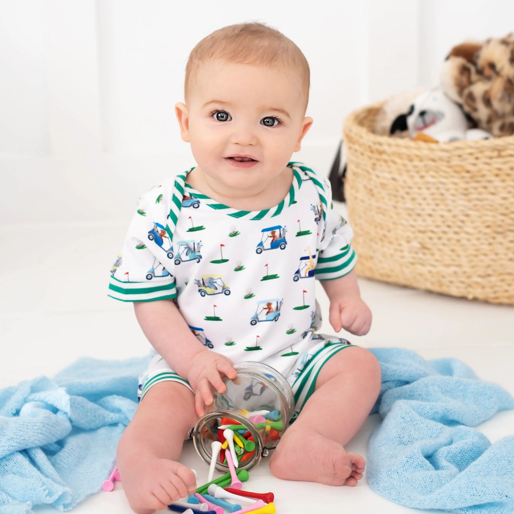 Boys Fairway Shortie Golf Romper Seven Lantern Lane