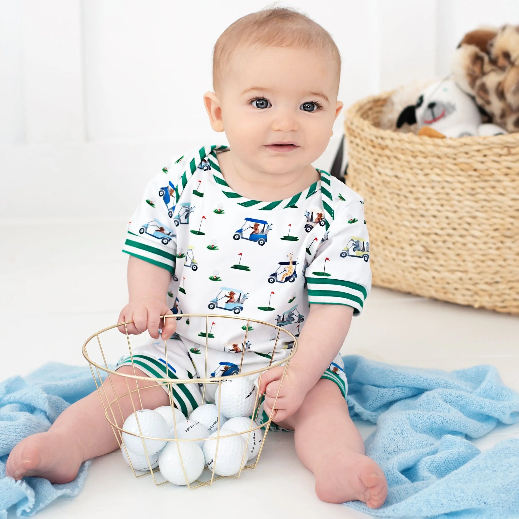 Boys Fairway Shortie Golf Romper Seven Lantern Lane