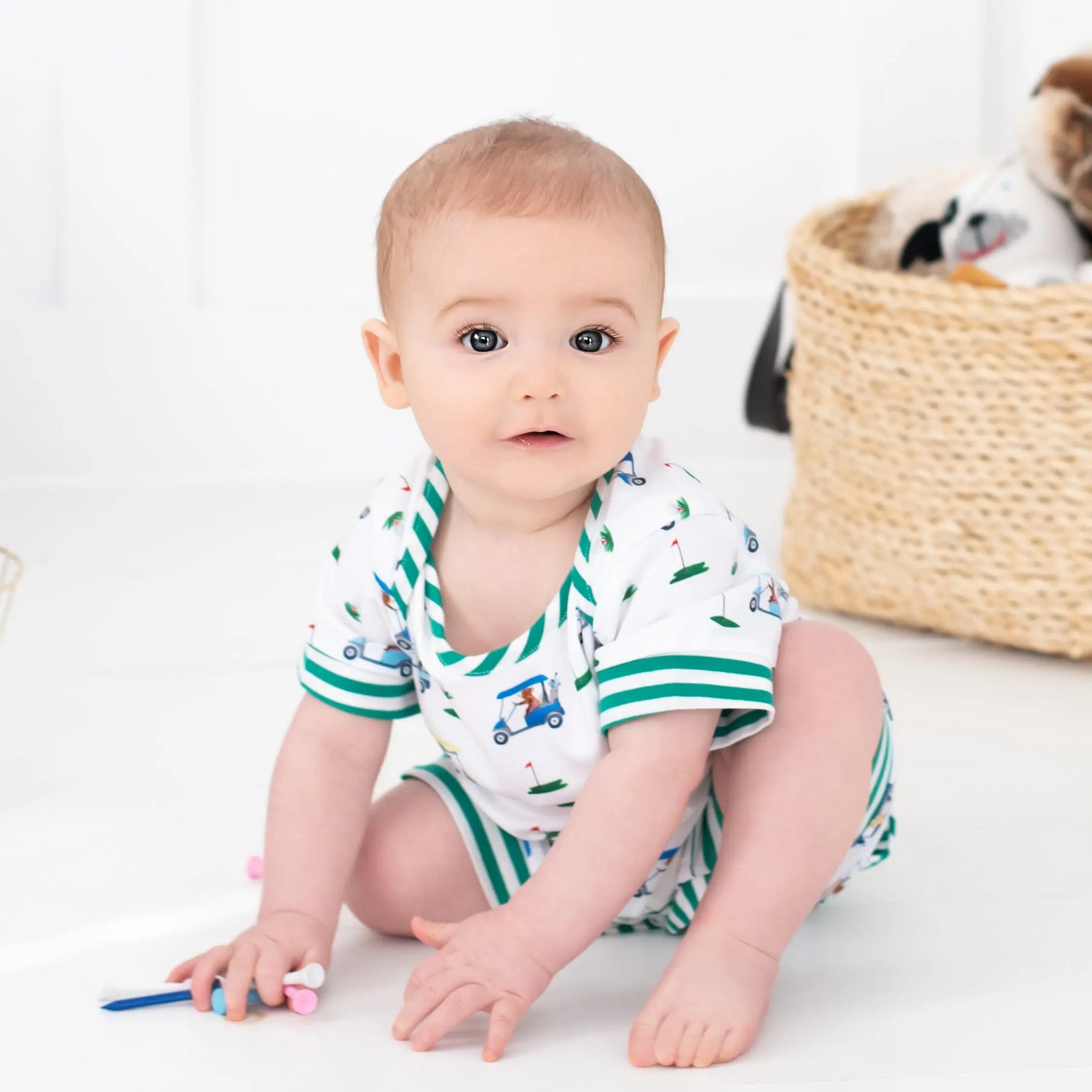 Boys Fairway Shortie Golf Romper Seven Lantern Lane