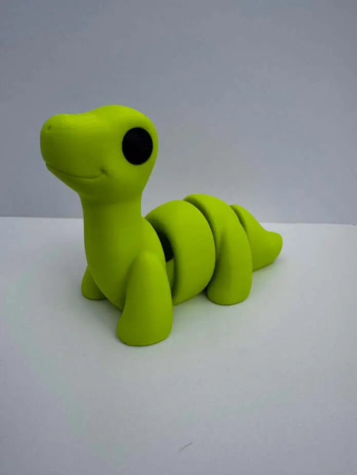 3D Printed Brontosaurus Fidget Toy - Flexible Dinosaur Sensory Toy - Mushroom Lady Co. Handmade Dinosaur