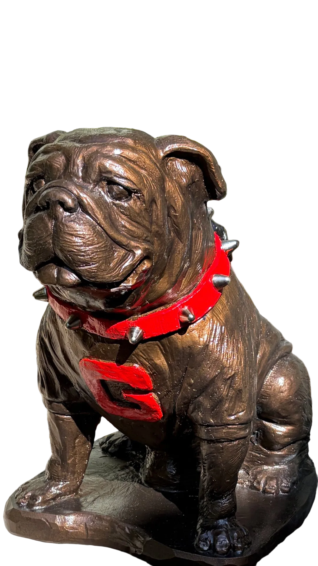 Bronze Metal Coating, Georgia Bulldogs Mascot Stone Sculpture for Garden, Yard, Home Decor and Porch.