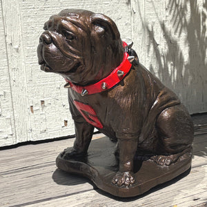 Bronze Metal Coating, Georgia Bulldogs Mascot Stone Sculpture for Garden, Yard, Home Decor and Porch.