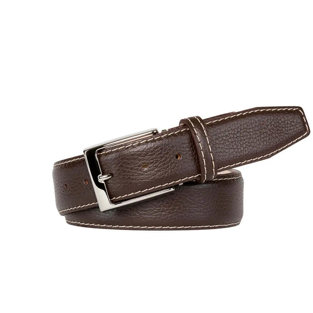 Roger Ximenez brown custom leather belt with bespoke sizing options