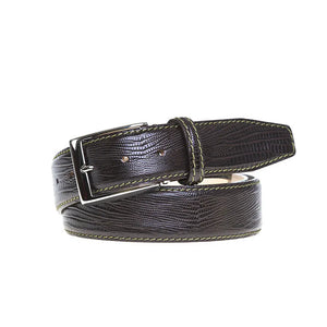 Brown textured leather belt for golf and statement style