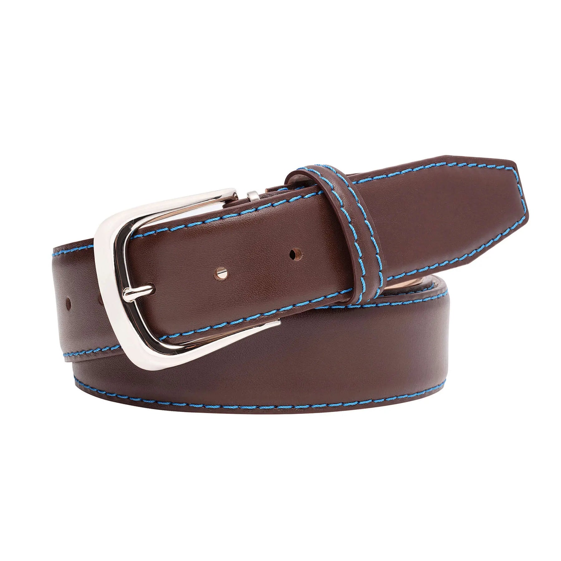 Brown Smooth Italian Calf Leather Belt by Roger Ximenez handmade in Miami