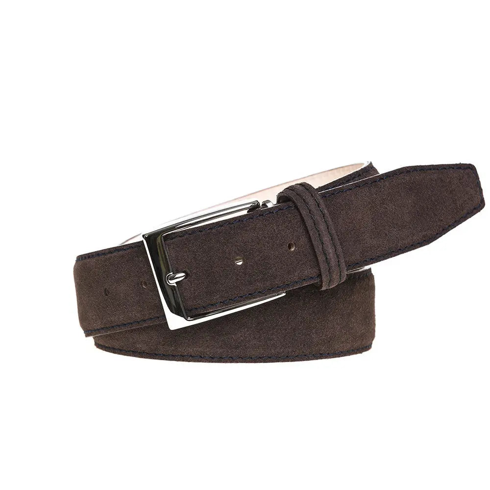 Men's brown suede belt for golf and business casual style