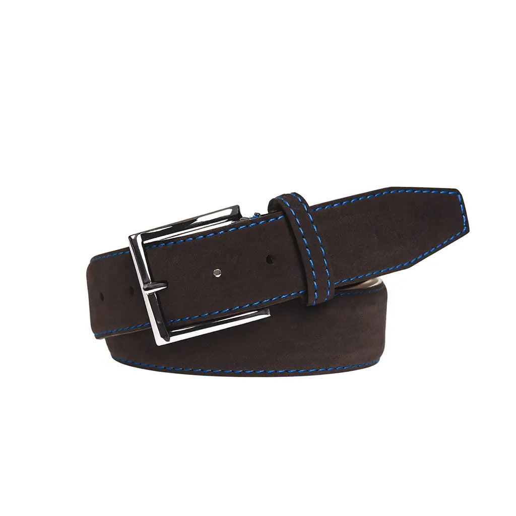 Handmade brown suede belt for custom leather gift