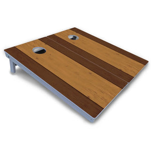 Brown Two Tone Planks Cornhole Boards - All Weather Series Cornhole Solutions