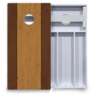 Brown Two Tone Planks Cornhole Boards - All Weather Series Cornhole Solutions