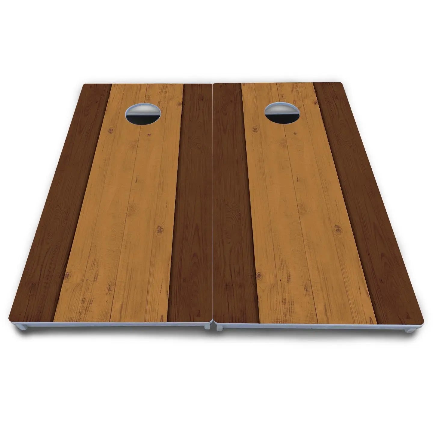 Brown Two Tone Planks Cornhole Boards - All Weather Series Cornhole Solutions
