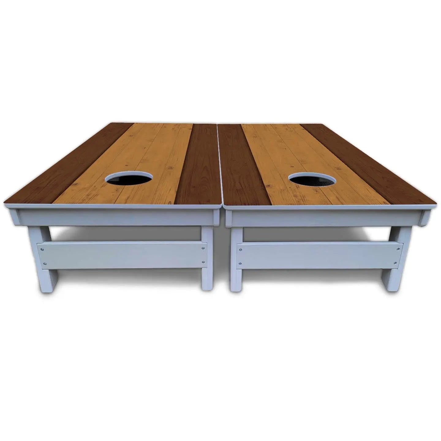 Brown Two Tone Planks Cornhole Boards - All Weather Series Cornhole Solutions