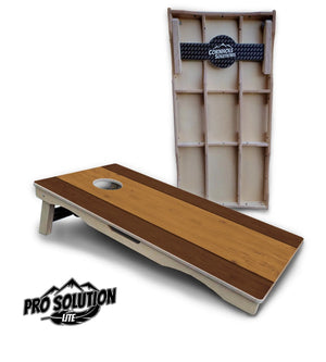 Brown Two Tone Planks Cornhole Boards - Pro Solution Lite Series Cornhole Solutions