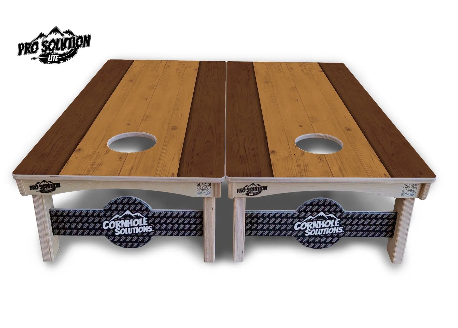 Brown Two Tone Planks Cornhole Boards - Pro Solution Lite Series Cornhole Solutions