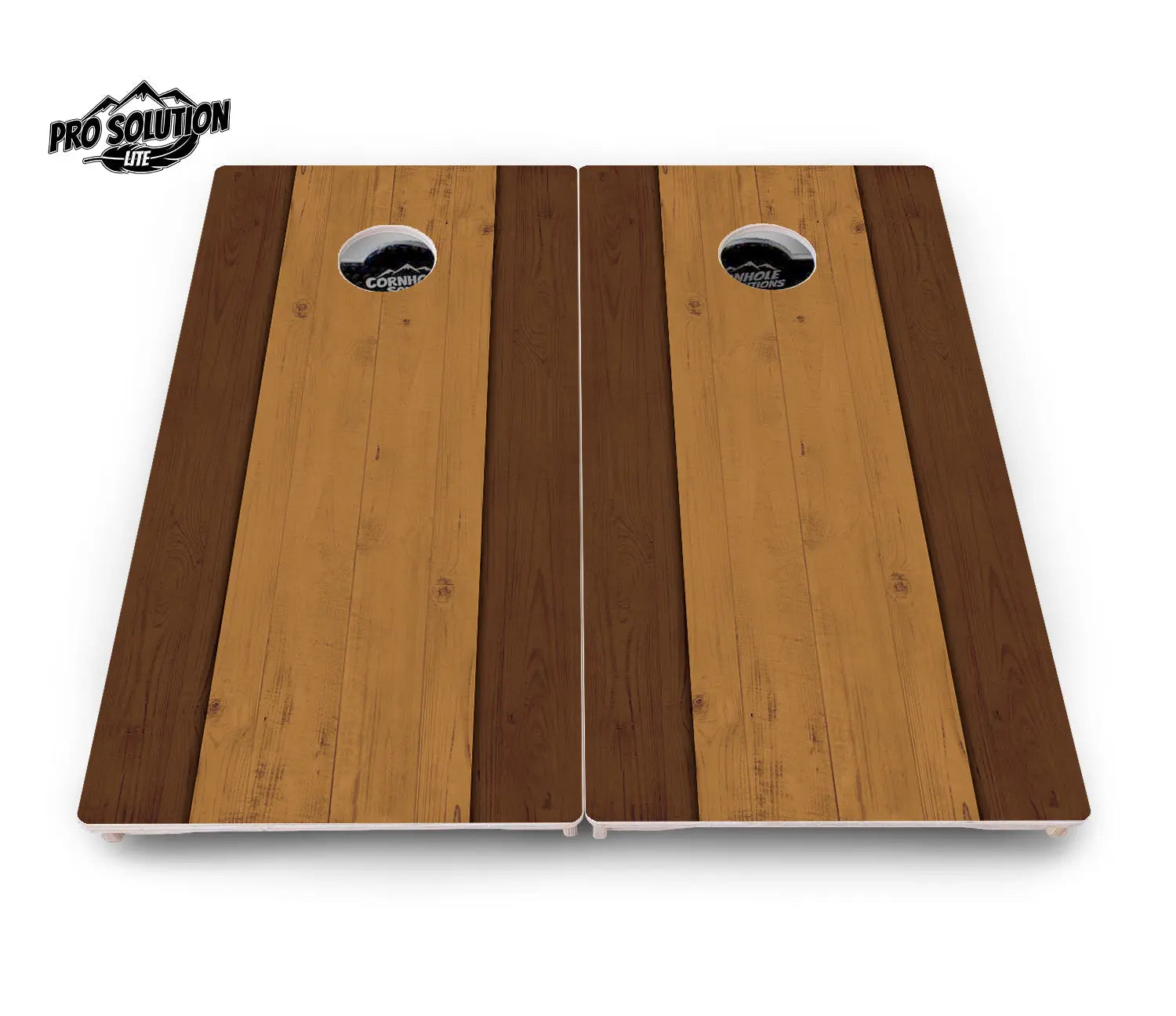 Brown Two Tone Planks Cornhole Boards - Pro Solution Lite Series Cornhole Solutions