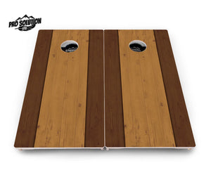 Brown Two Tone Planks Cornhole Boards - Pro Solution Lite Series Cornhole Solutions