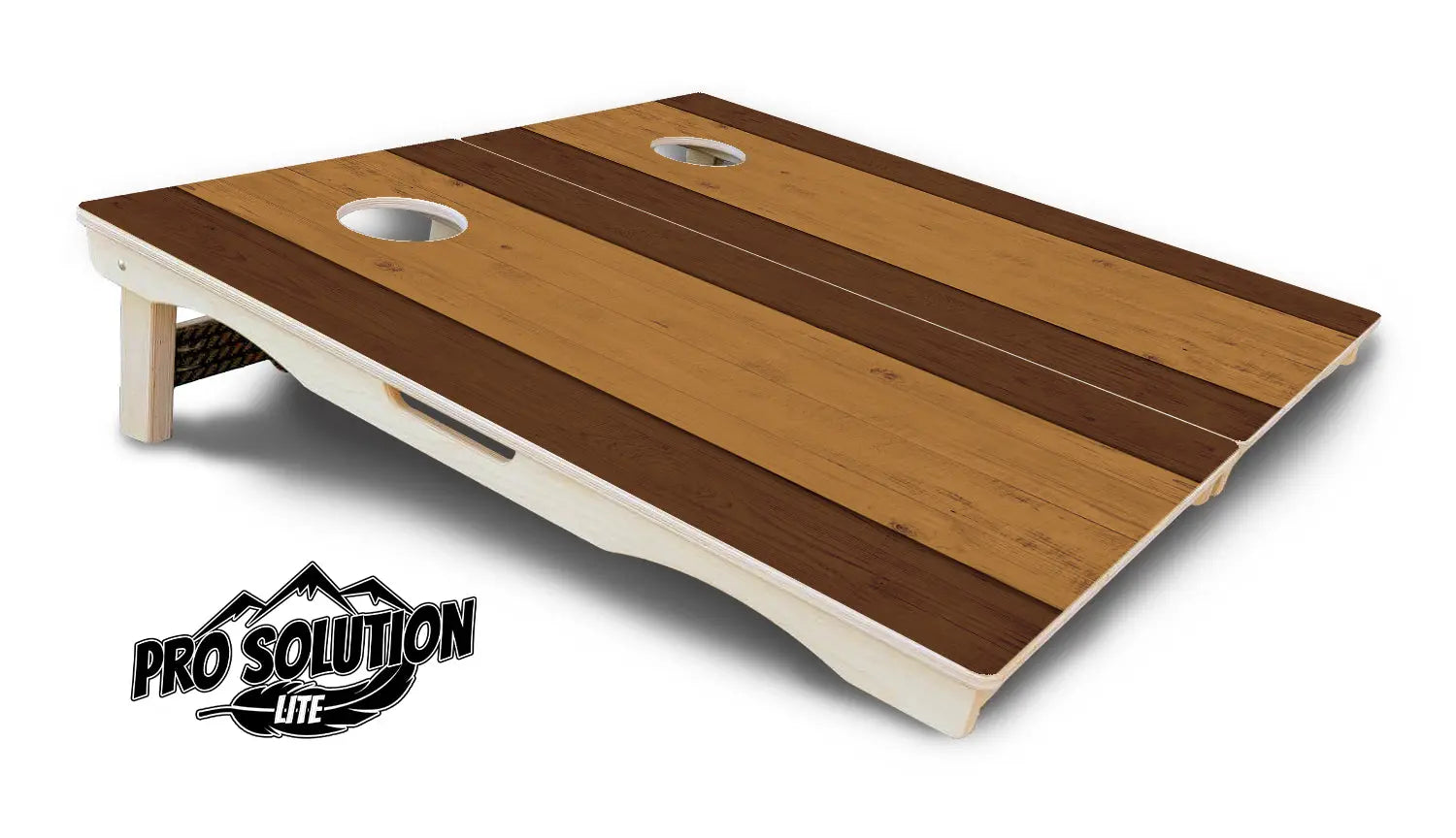 Brown Two Tone Planks Cornhole Boards - Pro Solution Lite Series Cornhole Solutions