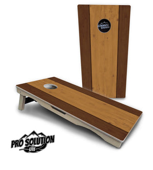 Brown Two Tone Planks Cornhole Boards - Pro Solution Lite Series Cornhole Solutions