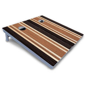 Brown Two Tone Stripes Cornhole Boards - All Weather Series Cornhole Solutions
