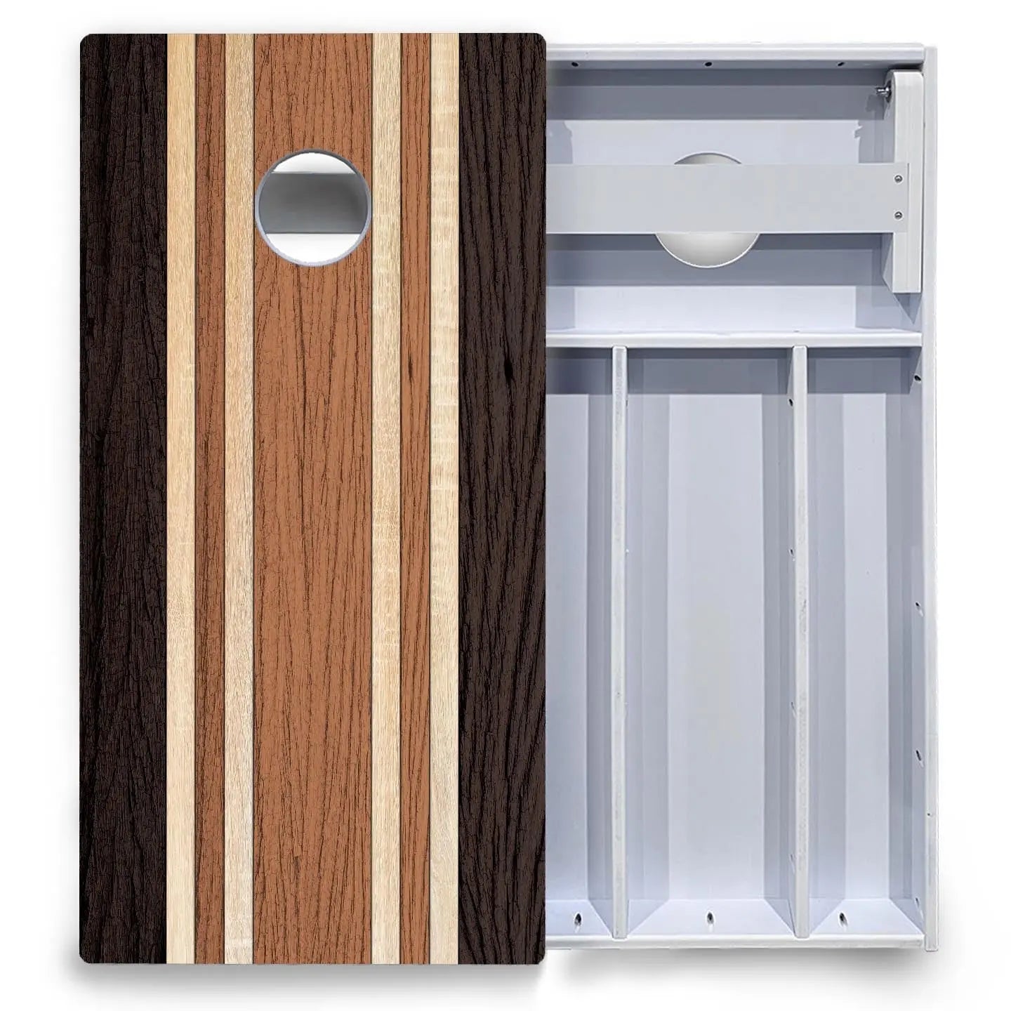 Brown Two Tone Stripes Cornhole Boards - All Weather Series Cornhole Solutions