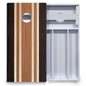 Brown Two Tone Stripes Cornhole Boards - All Weather Series Cornhole Solutions