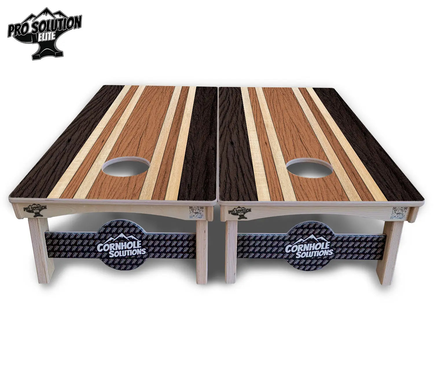 Brown Two Tone Stripes Cornhole Boards - Pro Solution Elite Series Cornhole Solutions
