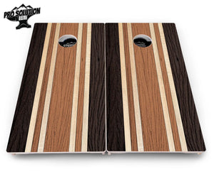 Brown Two Tone Stripes Cornhole Boards - Pro Solution Elite Series Cornhole Solutions
