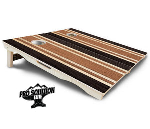 Brown Two Tone Stripes Cornhole Boards - Pro Solution Elite Series Cornhole Solutions