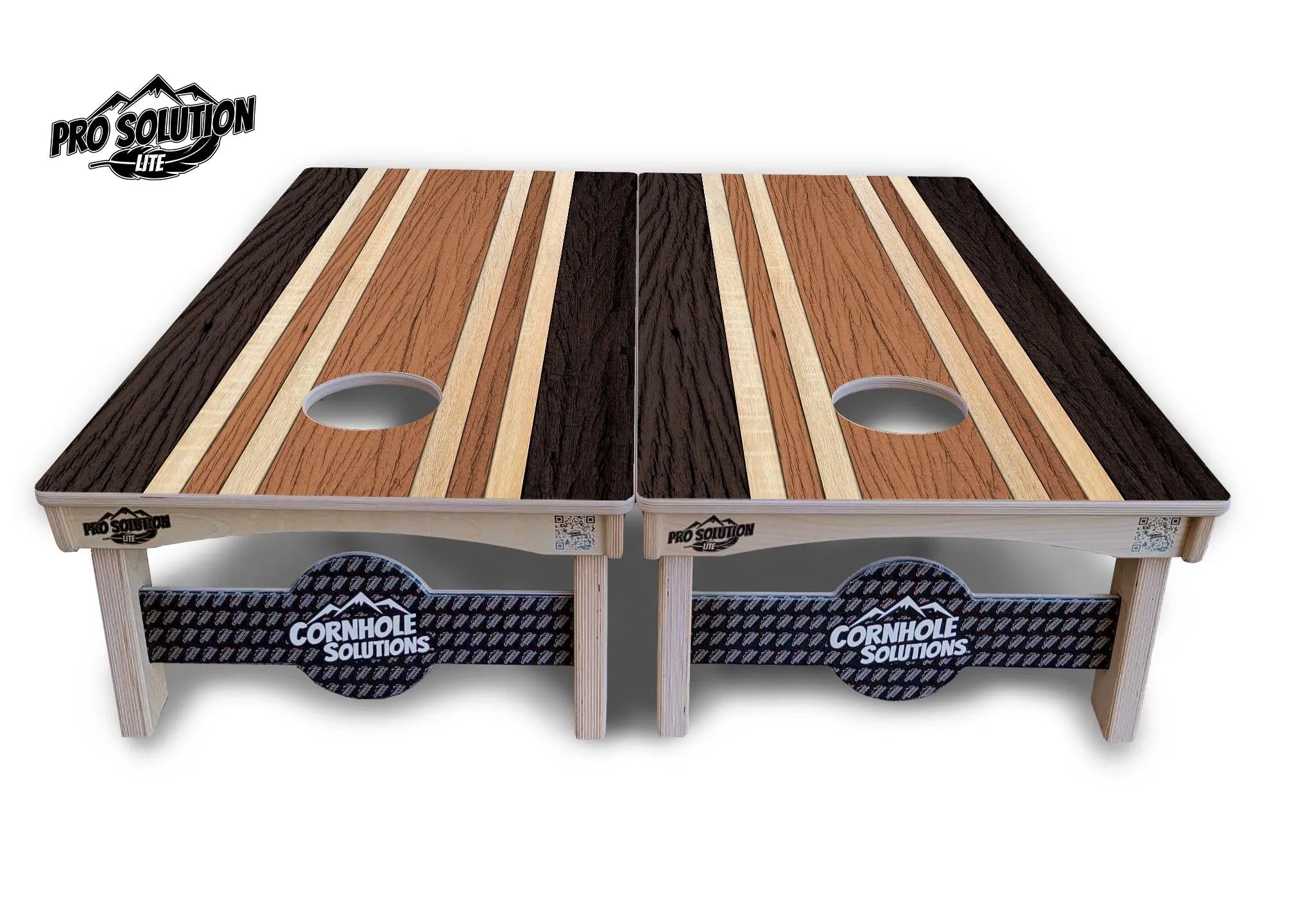 Brown Two Tone Stripes Cornhole Boards - Pro Solution Lite Series Cornhole Solutions