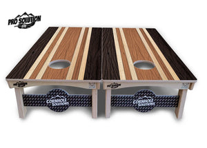 Brown Two Tone Stripes Cornhole Boards - Pro Solution Lite Series Cornhole Solutions