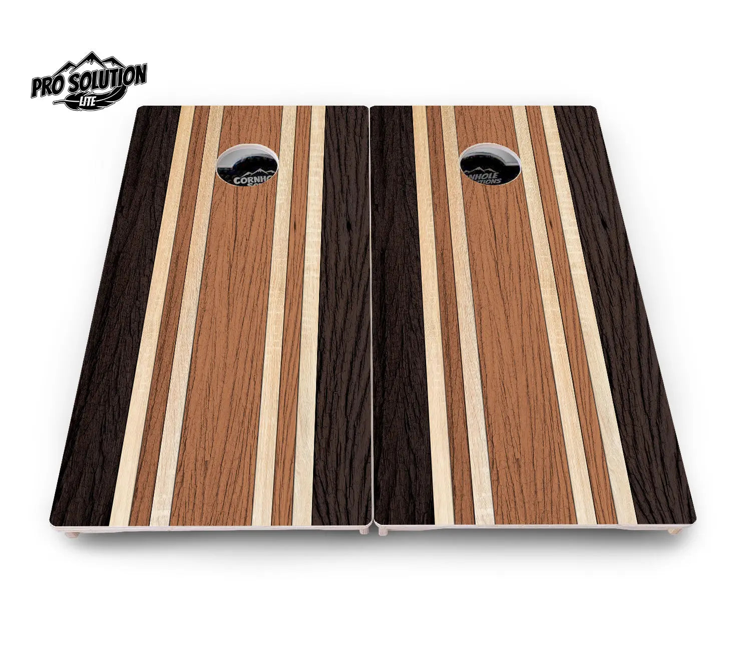 Brown Two Tone Stripes Cornhole Boards - Pro Solution Lite Series Cornhole Solutions