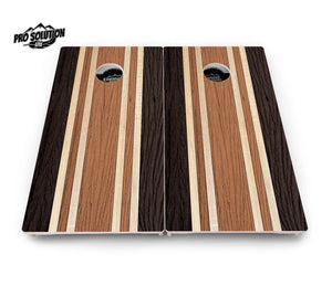 Brown Two Tone Stripes Cornhole Boards - Pro Solution Lite Series Cornhole Solutions