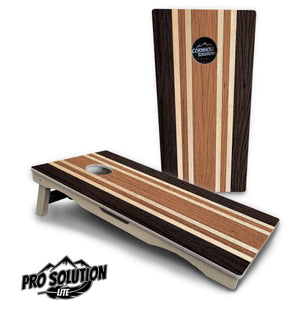 Brown Two Tone Stripes Cornhole Boards - Pro Solution Lite Series Cornhole Solutions