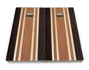 Brown Two Tone Stripes Cornhole Boards - Professional Tournament Series Cornhole Solutions