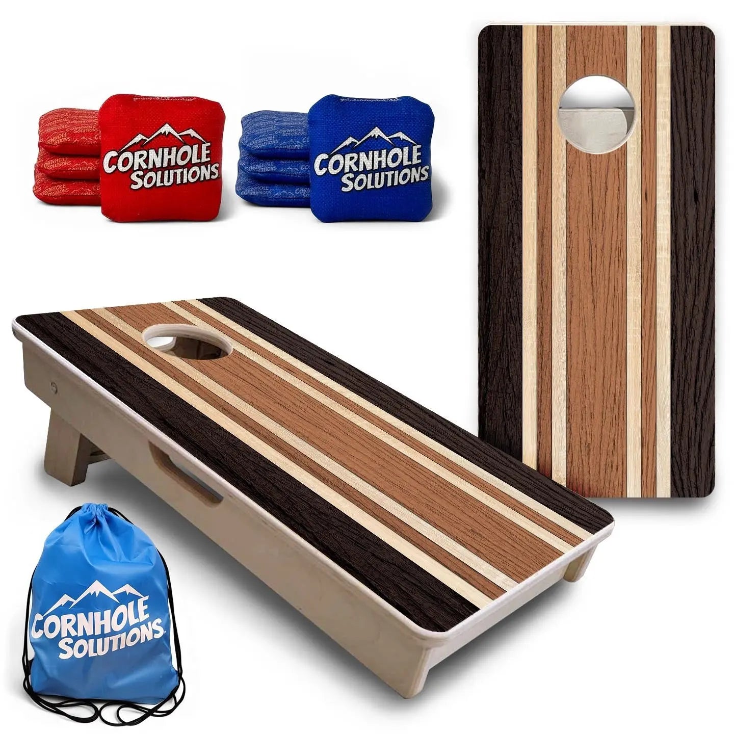 Brown Two Tone Stripes - Mini or Vacation Size Cornhole Boards Cornhole Solutions