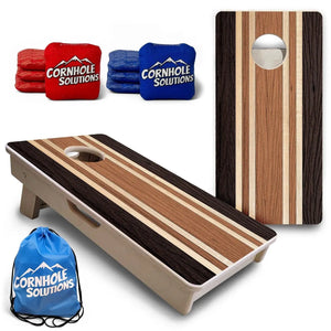 Brown Two Tone Stripes - Mini or Vacation Size Cornhole Boards Cornhole Solutions