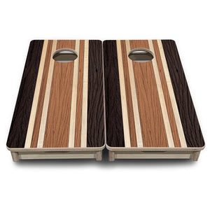 Brown Two Tone Stripes - Mini or Vacation Size Cornhole Boards Cornhole Solutions