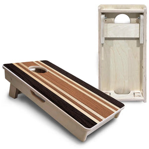 Brown Two Tone Stripes - Mini or Vacation Size Cornhole Boards Cornhole Solutions