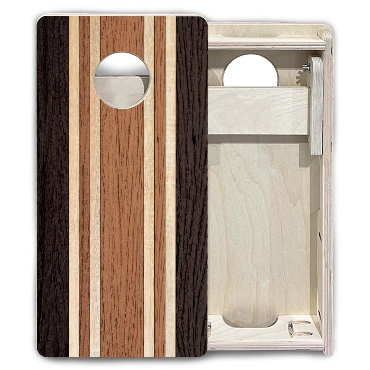 Brown Two Tone Stripes - Mini or Vacation Size Cornhole Boards Cornhole Solutions