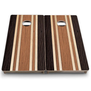 Brown Two Tone Stripes - Mini or Vacation Size Cornhole Boards Cornhole Solutions