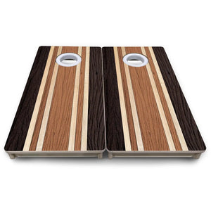 Brown Two Tone Stripes - Mini or Vacation Size Cornhole Boards Cornhole Solutions