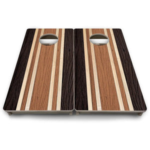 Brown Two Tone Stripes - Mini or Vacation Size Cornhole Boards Cornhole Solutions